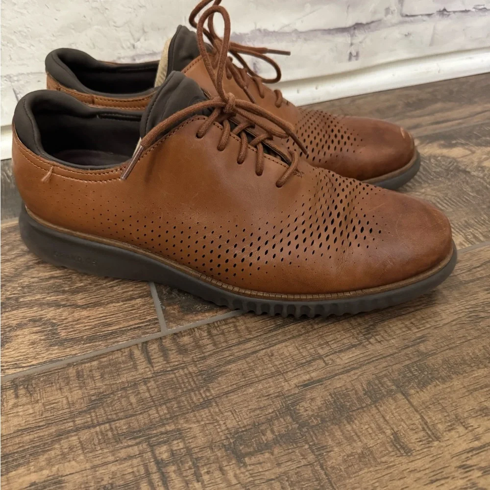 Cole Haan 9.5M Tan Java 2.Zerogrand Laser Wingtip‎ Oxford  Shoe Comfort C25351